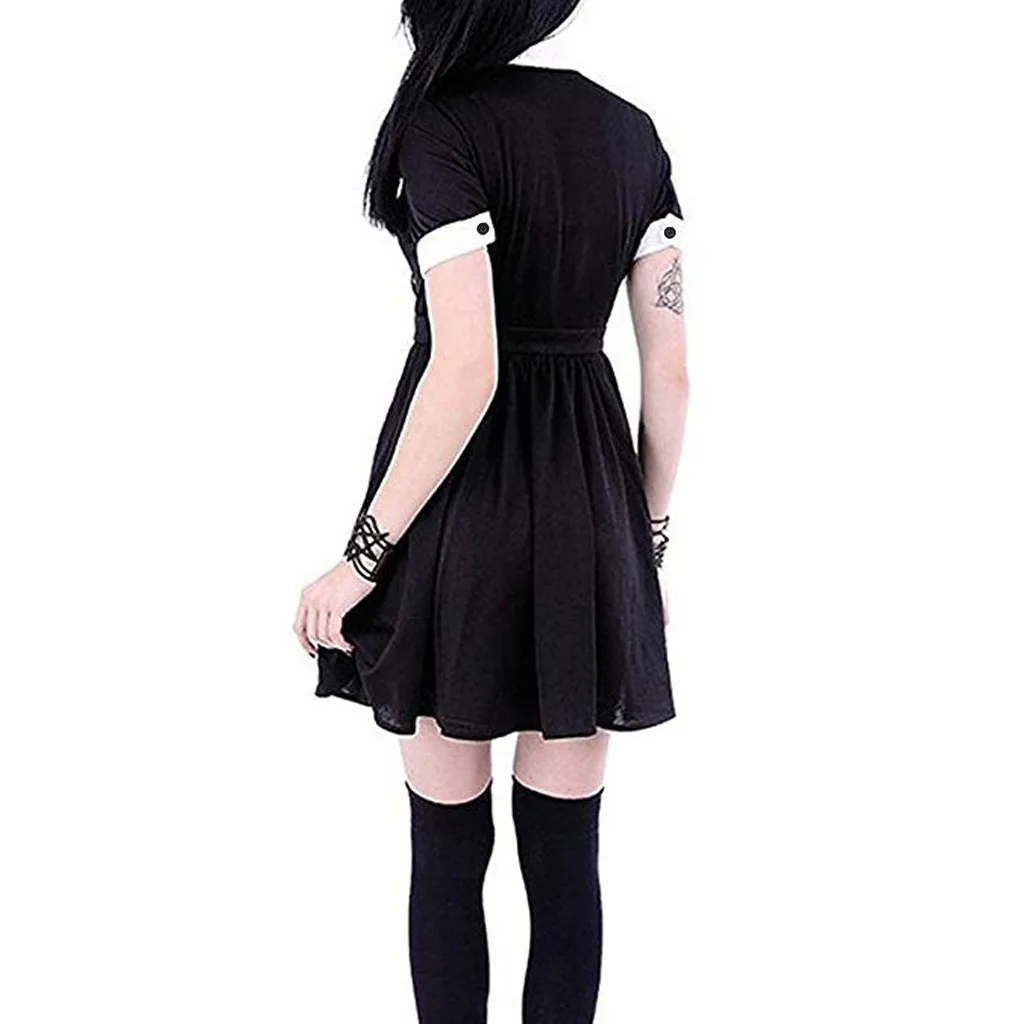 Модное женское готическое платье в стиле панк большого размера повседневное