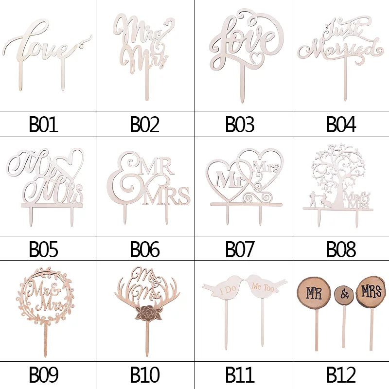 Mr & Mrs свадебный торт Топпер деревянные буквы кекс топперы DIY День рождения