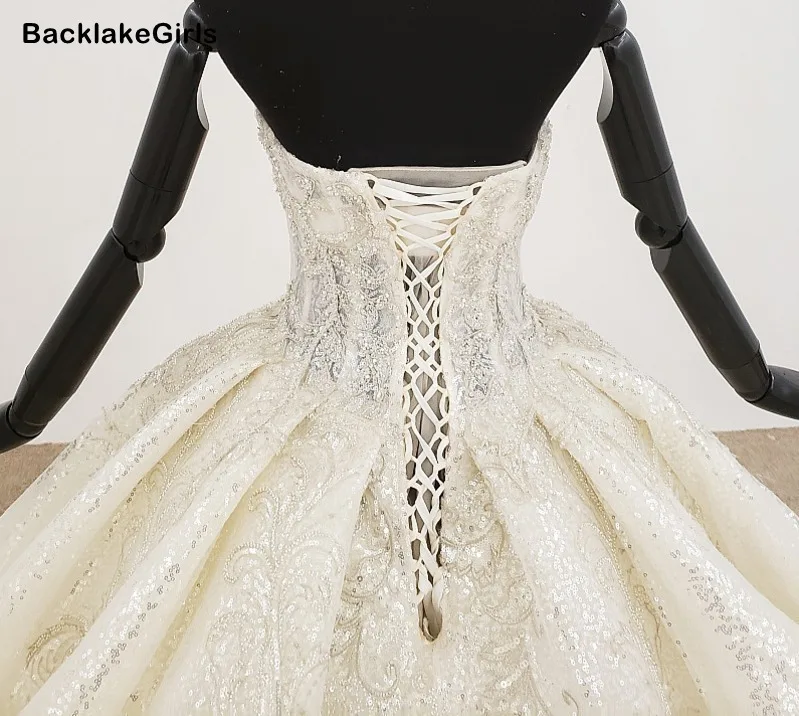 Бальное платье без бретелек из фатина блестящее свадебное цвета слоновой кости с