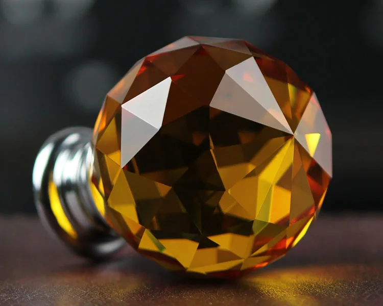 10 шт. 30 мм Золотая Хрустальная дверная ручка из хрустального стекла выдвижной