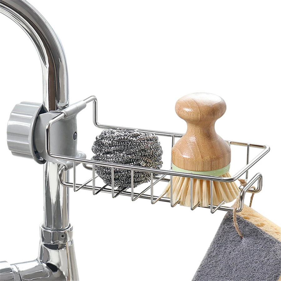 

Adjustable Sink Drain Rack Sponge Storage Faucet Holder Soap Drainer Shelf Basket Organizer Kitchen Bathroom Accessories