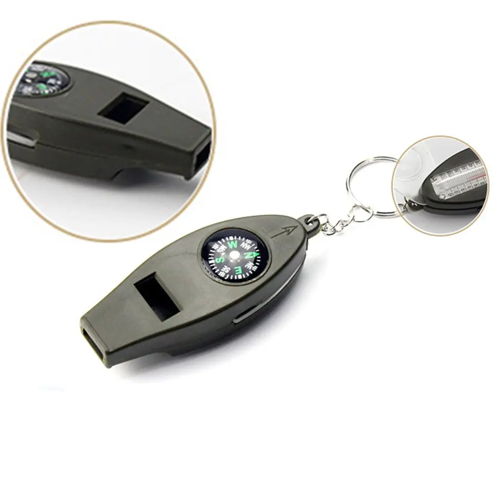 Compass Thermometer Magnifier Four-in-One Multifunctional Survival Whistle Camping Wilderness Travel Tools |
