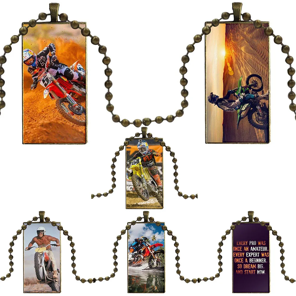 Ожерелье женское со стальным покрытием спортивный кулон для любителей мотоцикла