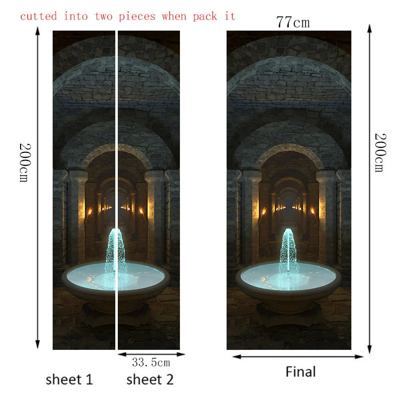 3D-наклейки на дверь с цветами настенные наклейки Многоразовые водонепроницаемые