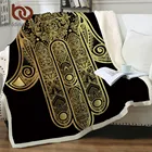 BeddingOutlet одеяло Hamsa ручной работы на кровать, винтажное Флисовое одеяло в стиле бохо из шерпы, бархатный плюшевый диван, клетчатое Постельное белье 150x200 см