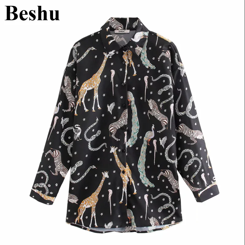 Женская винтажная рубашка Za черная шифоновая хлопковая блузка с отложным