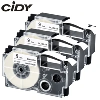 cidy 3 packs xr 9we xr 9we xr9we casio 9mm black on white label adhesive tape cartridge for ez label maker kl 60 l kl 120 kl 100