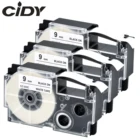 Картридж для этикеток CIDY XR 9WE, XR9WE, Casio, 9 мм, черно-белый, клейкая лента, XR-9WE, KL-60-L, KL-120