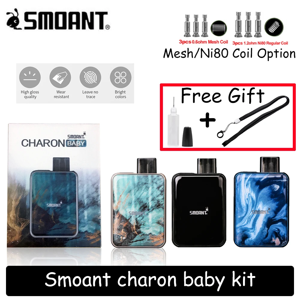 Оригинальный Smoant Charon Детский комплект встроенный аккумулятор 750 мАч Pod система Vape