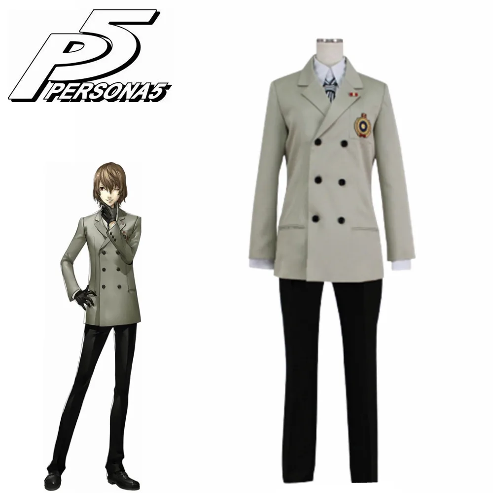 Костюм Школьная Униформа аниме Persona 5 P5 с париком для косплея костюм вечеринки на
