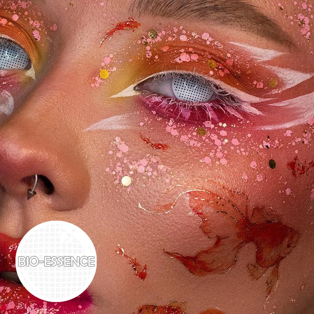 Био-эссенция 2 шт./1 пара цветных линз для косплея Хэллоуина Аниме черные белые