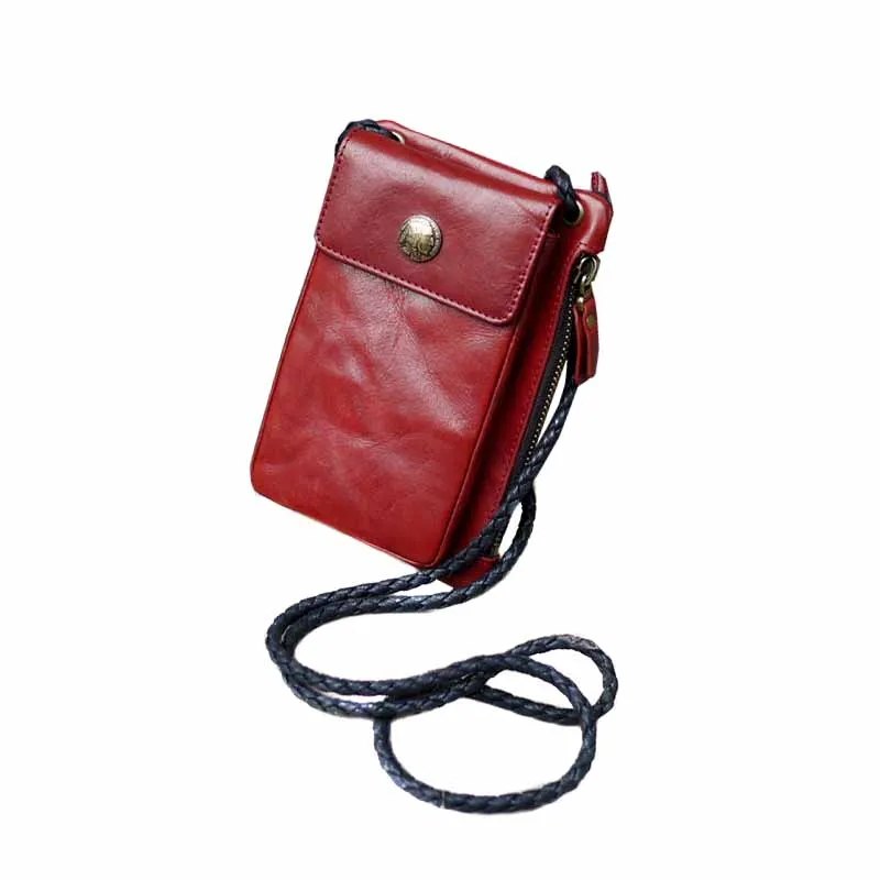 Маленькая женская сумка через плечо из натуральной коровьей кожи в стиле ретро