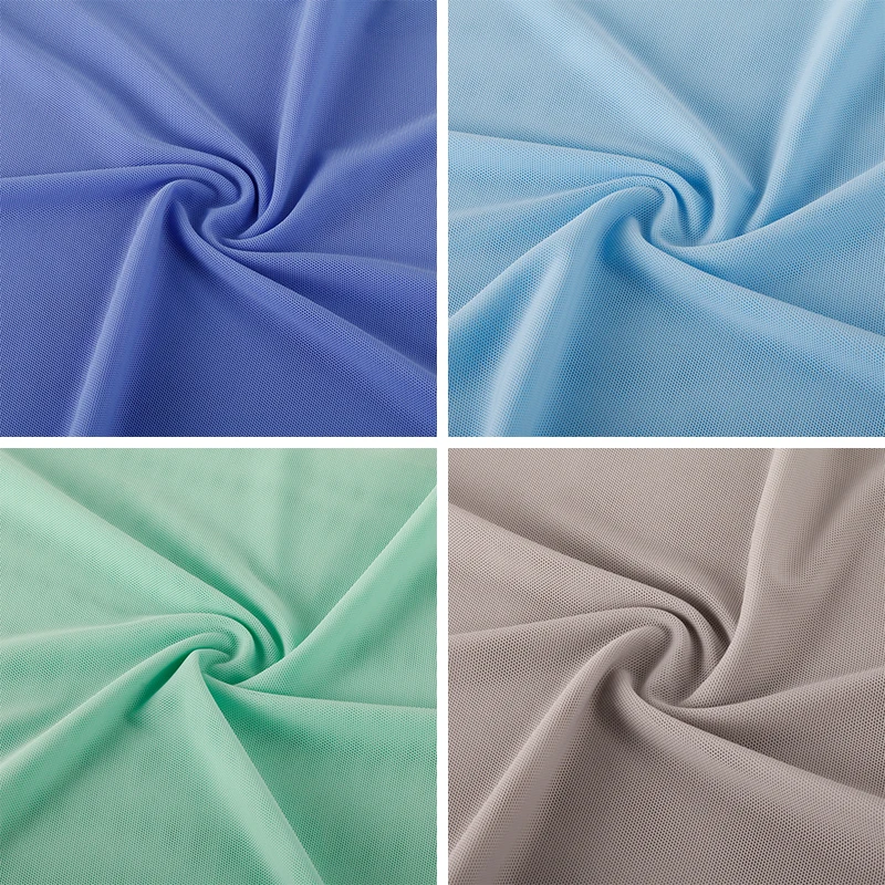 

mesh fabric Spandex diy 4 way stretch knitted for underwear high elastic wedding decoration tulle Solid colorBride veil