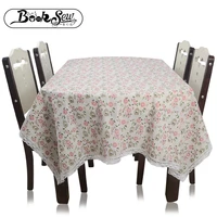 booksew elegant flower rectangle dining table cloth lace side for home party mantel wedding dustproof cotton linen table cover