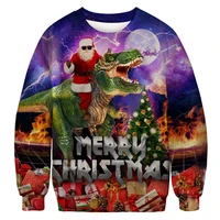 3d dinosaur digital print sweatshirt mens round neck sweatshirt loose fashion casual street long sleeve top