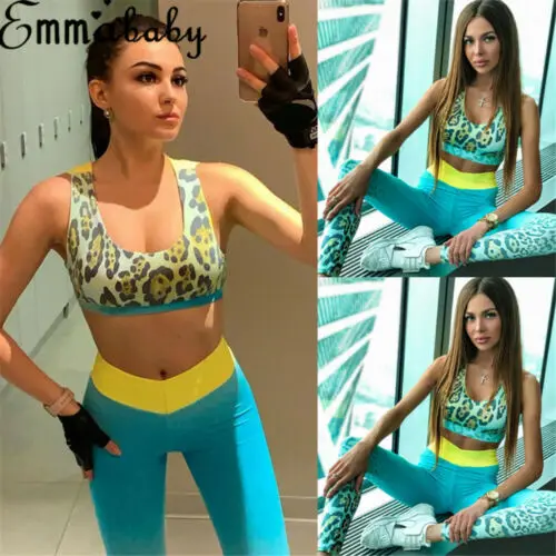 

Women Work Out Gym Clothes Sets Running Yoga Fitness Sportwear Tops+Pants