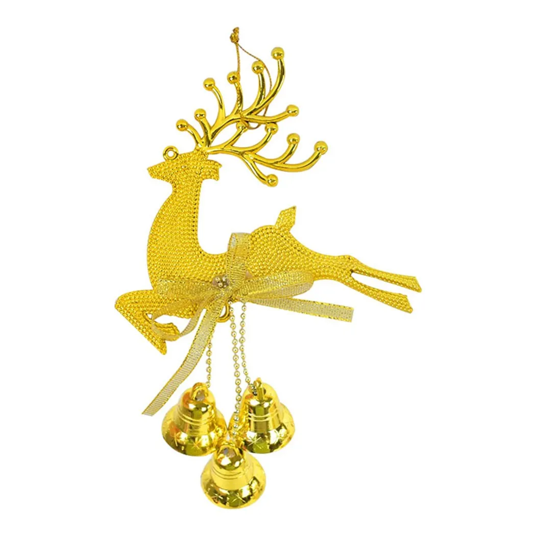 

1 Pcs Fawn Christmas Pendant 20*13cm PVC Tree Pendant Ornament Cute Deer With Bell Christmas Decor High Quality