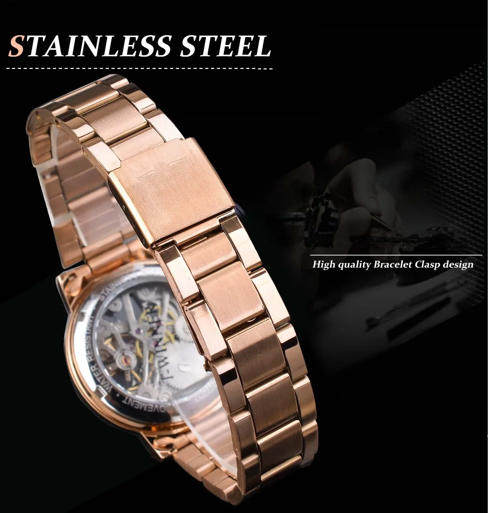 

luxury brand fashion women's Watch leisure hollow mechanical movement manual mechanical watch Outdoor sports ladies gift clock