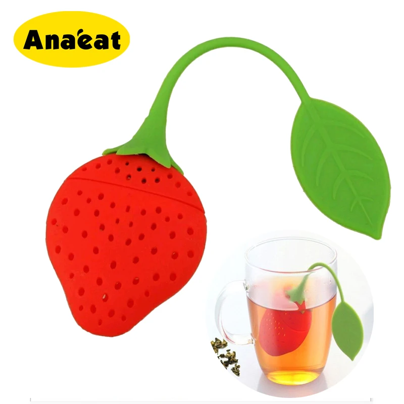 ANAEAT Strawberry Tea Infuser Stainless Steel Tea Ball Leaf Tea Strainer for Brewing Device Herbal Spice Filter Kitchen Tools