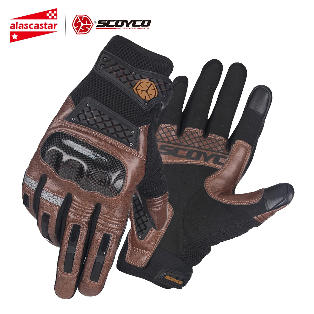 SCOYCO мотоциклетные перчатки летние дышащие Guantes Moto перчатки из углеродного волокна для мотокросса сенсорные функции Guantes Moto перчатки для верховой езды