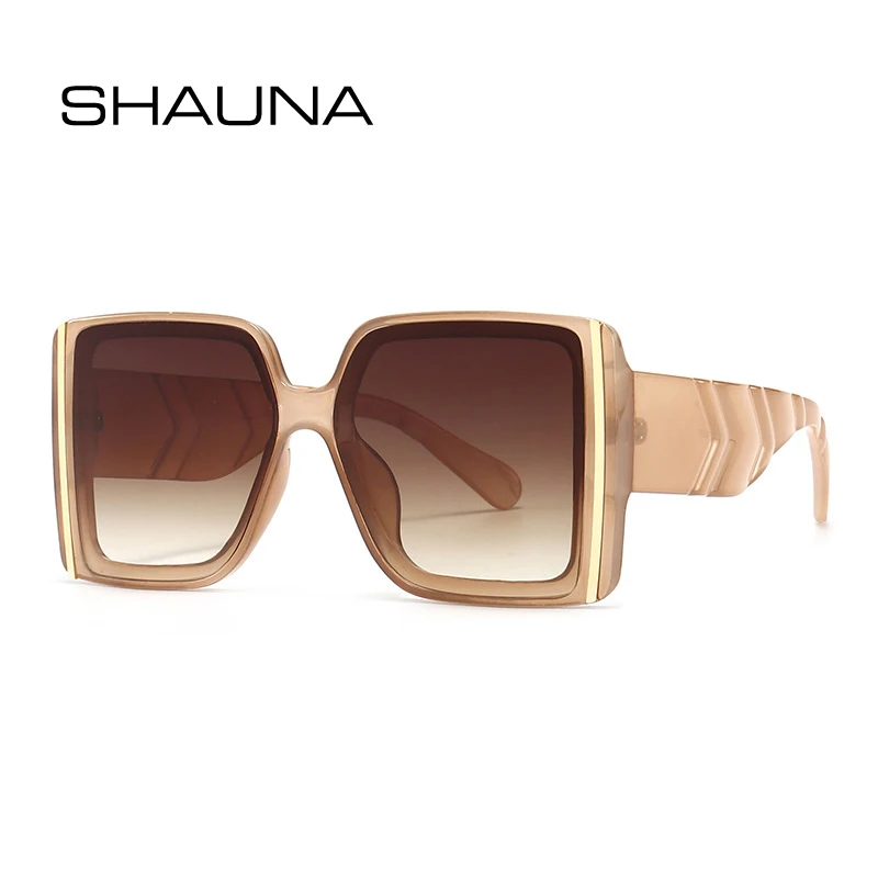 

Мужские и женские очки в стиле ретро SHAUNA, квадратные солнцезащитные очки желеобразного цвета с градиентом и защитой UV400