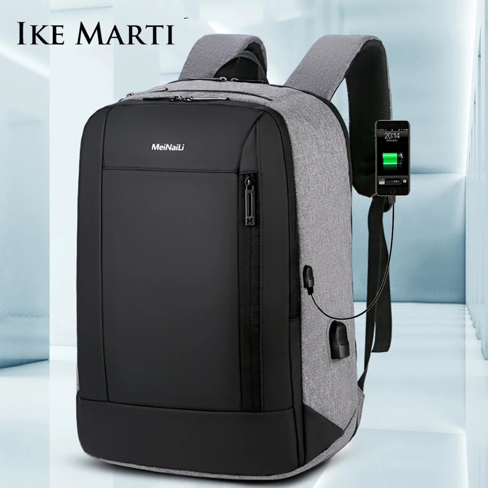

IKE MARTI Men Laptop Backpack Anti Theft 15.6 School Bag Backpacks Water Repellent Travel 20L Multi USB Charge Male Mochila