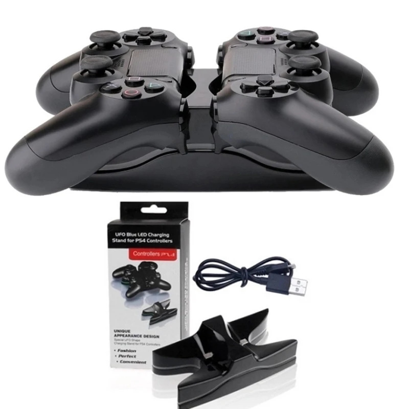 Специальная зарядная док-станция в форме НЛО с 2 USB-портами для PS4 Pro тонкая