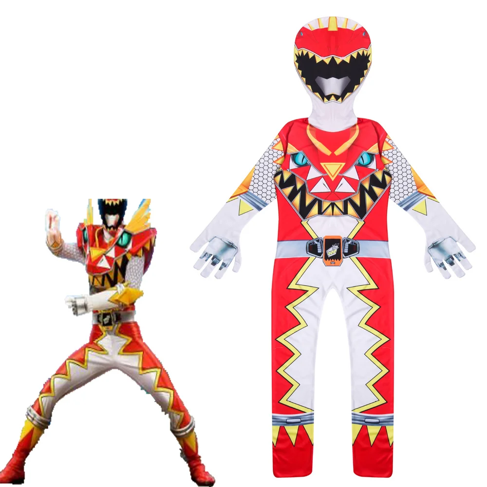 Boys Extraordinary Power Cosplay Jumpsuits Halloween Costumes Mecha Five Beast Super Action Figures Rangers Battle Team Force |