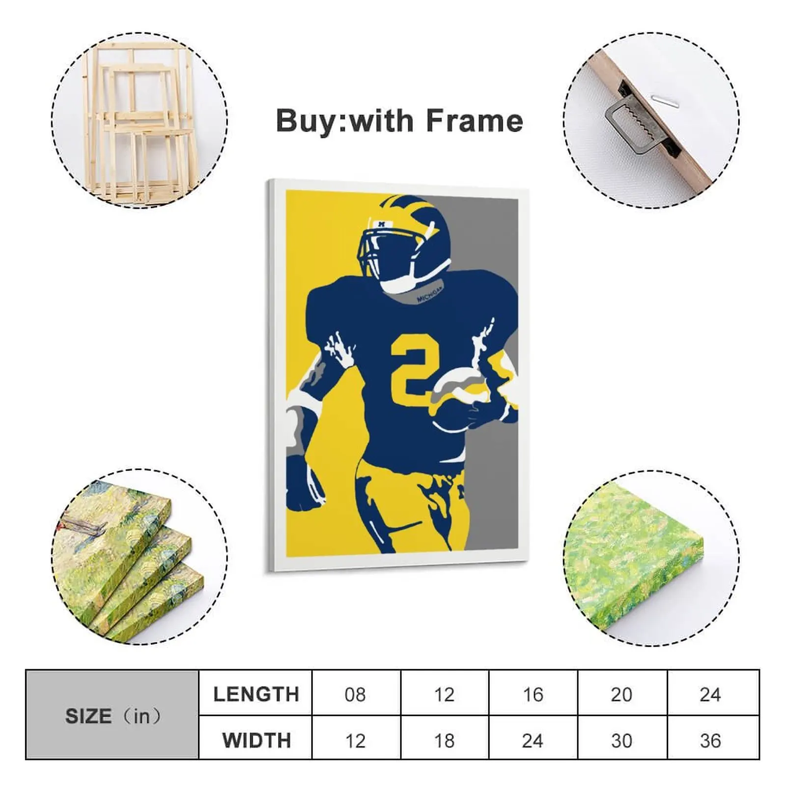 

Decor 2 Charles Woodson Print Painting Canvas Hang A Picture for Living Room Wall Room Posters With Frame Modern Home