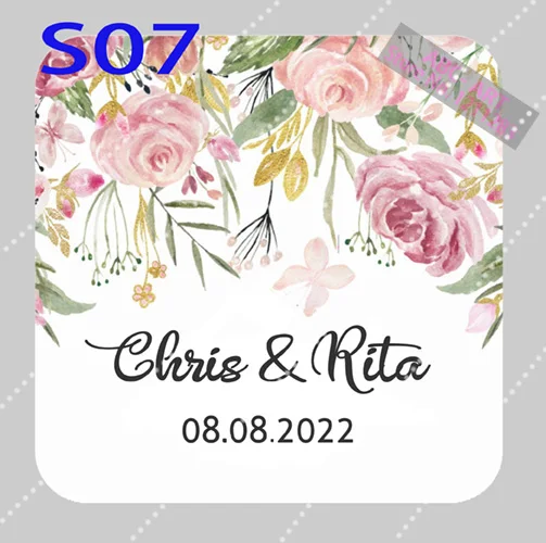 

120pcs Customized Add Your Names and Date Wedding Stickers Invitations Seals Candy Favors Gift Boxes Paper Labels Adhesive