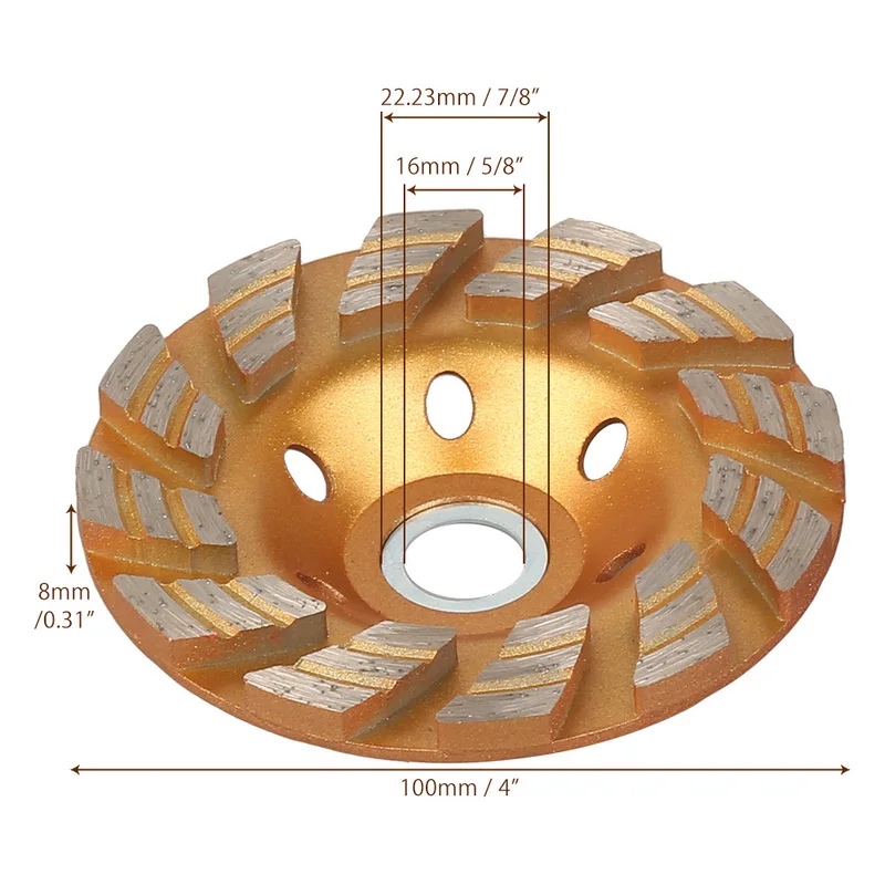 Diamond Grinding Wheel for Wood Carving, Concrete, Granite, Stone, Ceramic - Bowl Shape Grinding Cup for Power Tools image 6
