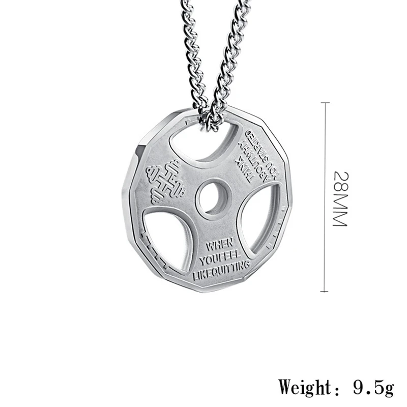 

Fitness Dumbbells Pendant Sports Barbell Titanium Steel Necklace For Men Gold-color Men's Jewelry Fashion Brand Wholesale Price