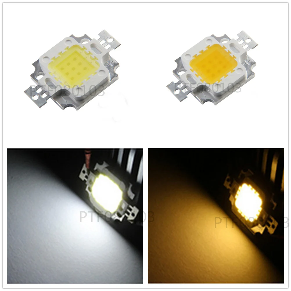 10pcs Wholesale Price High Power 10W Super Bright COB Spot LED Lamp Chips Light Bulb Pure Warm White 9-12V