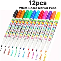 12pcsbox mixed colour white board pens bright markers fine bullet tip easy dry wipe