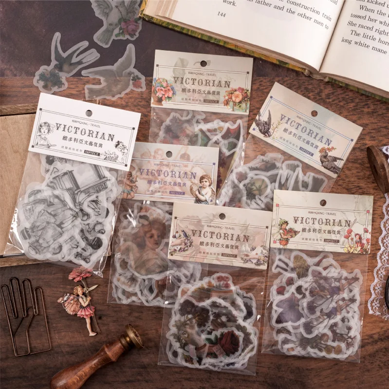 50 шт./лот винтажная бумажная наклейка с ангелом и цветами декоративные наклейки