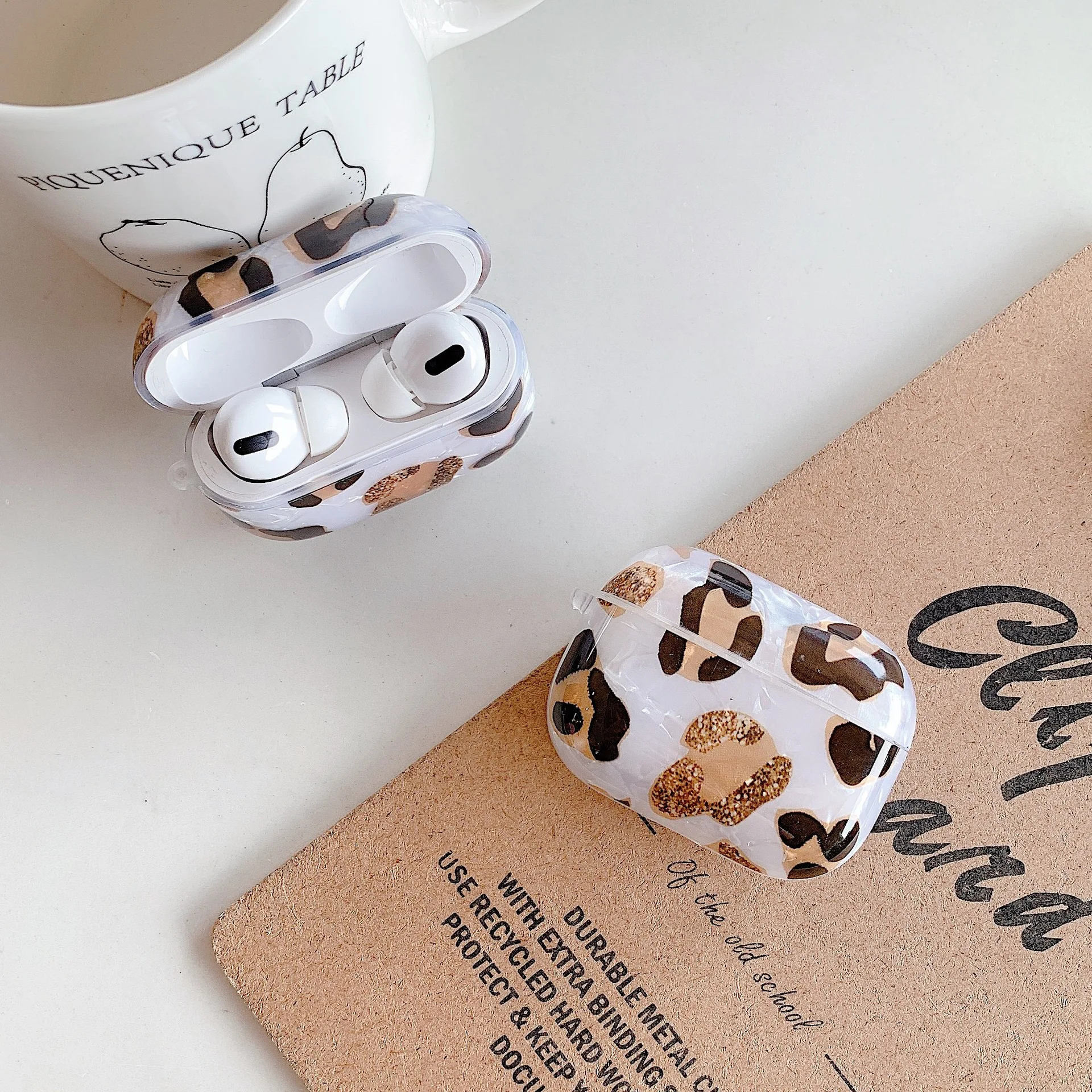 Мягкий силиконовый чехол с леопардовым принтом для Airpods Pro роскошный защитный Airpod