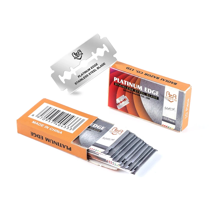 

IGUETTA New Stainless Steel Double-Sided Blade Manual Shave Razor Fo Haircut 200 Pieces of Razor Blades