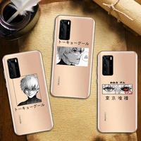 tokyo ghoul kaneki ken anime phone case transparent for huawei honor nova c x 7 8 3 4 9 65g se v t play pro lite