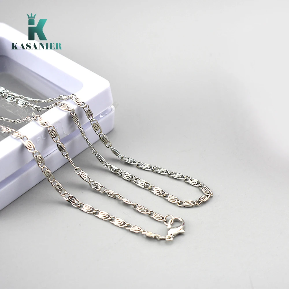 5 шт. акция серебряная S-цепь 2 мм ожерелье Фигаро женская бижутерия для девочек