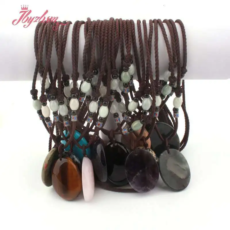 Ожерелье женское из натурального хрусталя кожаная цепочка с бусинами агата и