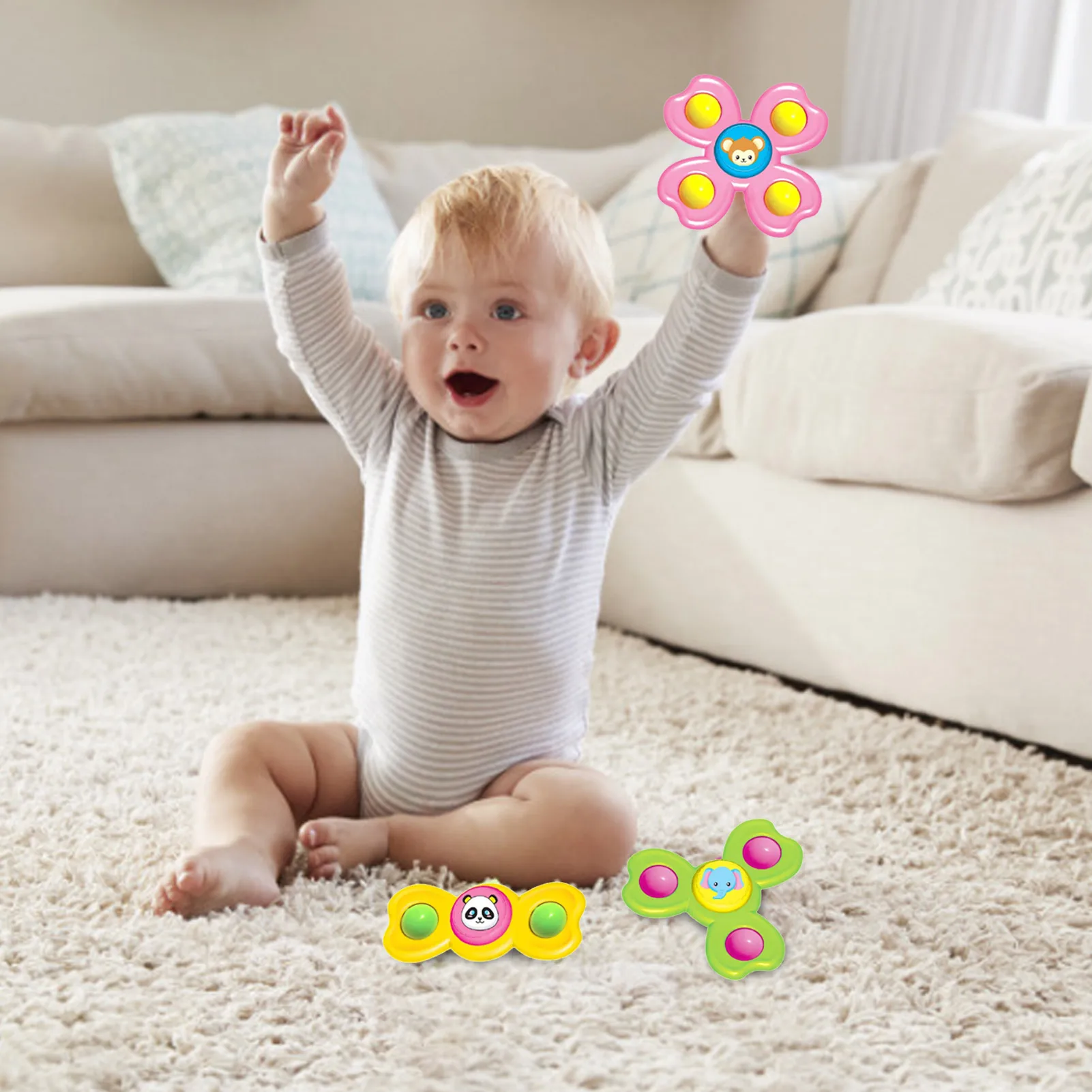 

Baby Spinning Tops Toy Suction Cup Windmill Stress Relief Toy