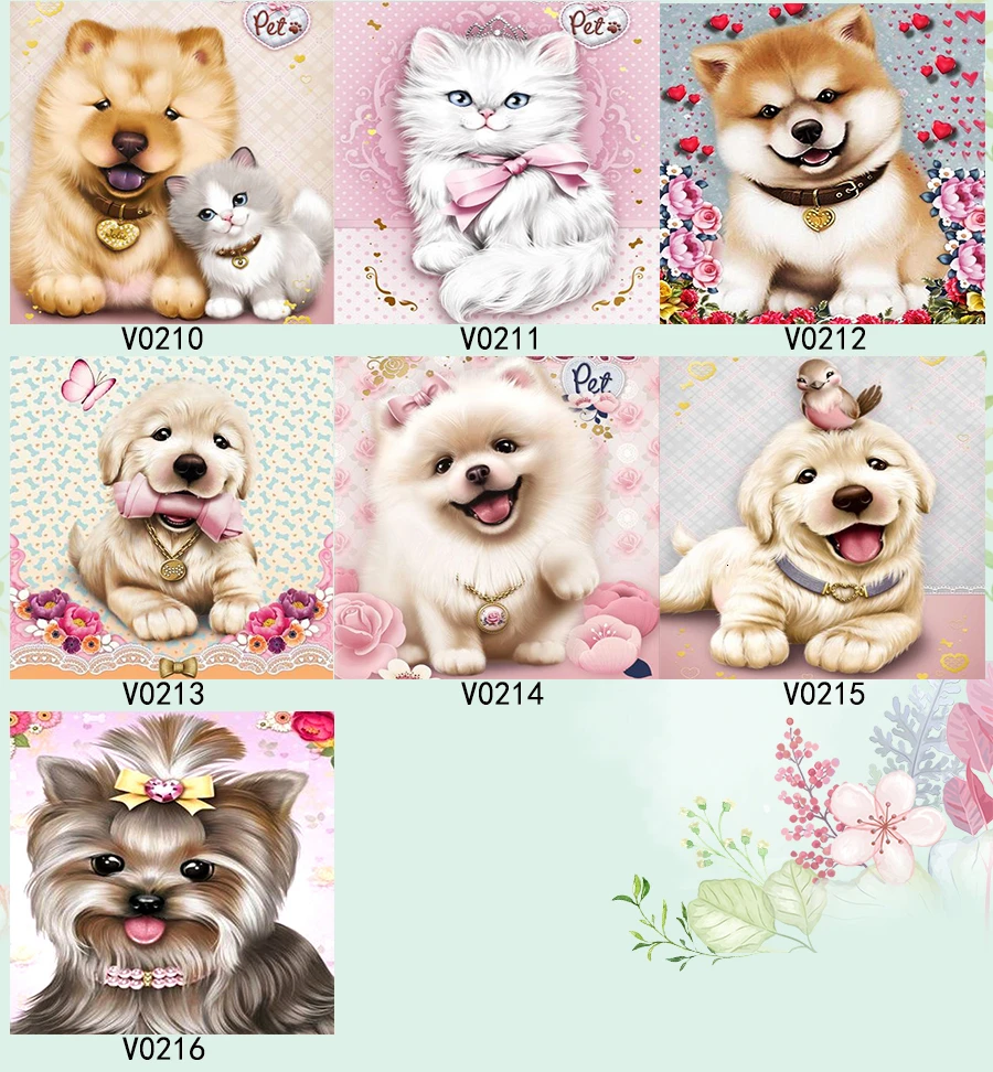 Кошка, собака, домашнее животное, полный дисплей, квадратный/круглый, мультяшное животное, 5D алмазная картина, алмазная вышивка, Алмазная мозаика, стразы, рукоделие