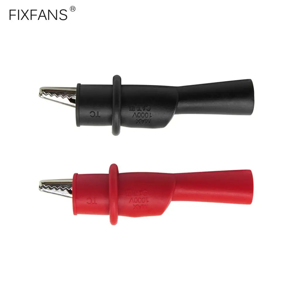 Фиксаторы 1 пара зажим крокодил с зажимами черного и красного цвета для щупы