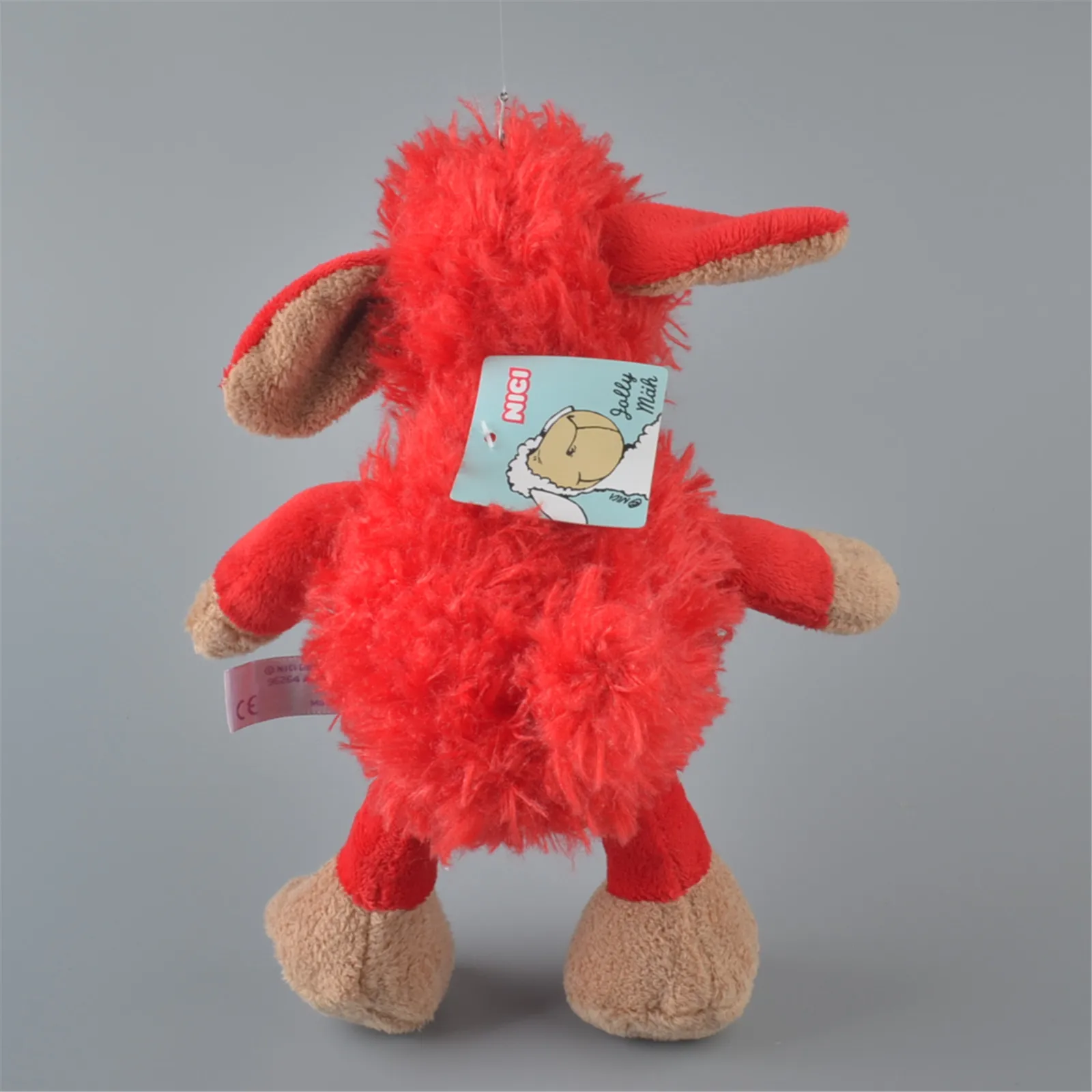 Мягкая плюшевая игрушка в виде Овцы красного цвета 25 см Детская кукла подарок