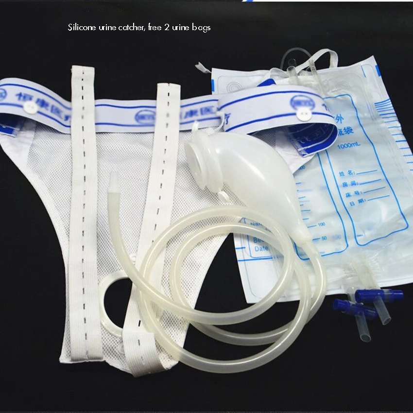 

Silicone Urinary Drainage Bag Urine Collection Bag with Anti-Reflux Chamber, 1000ml & 2000ml Bag, for Men Elderly Women,