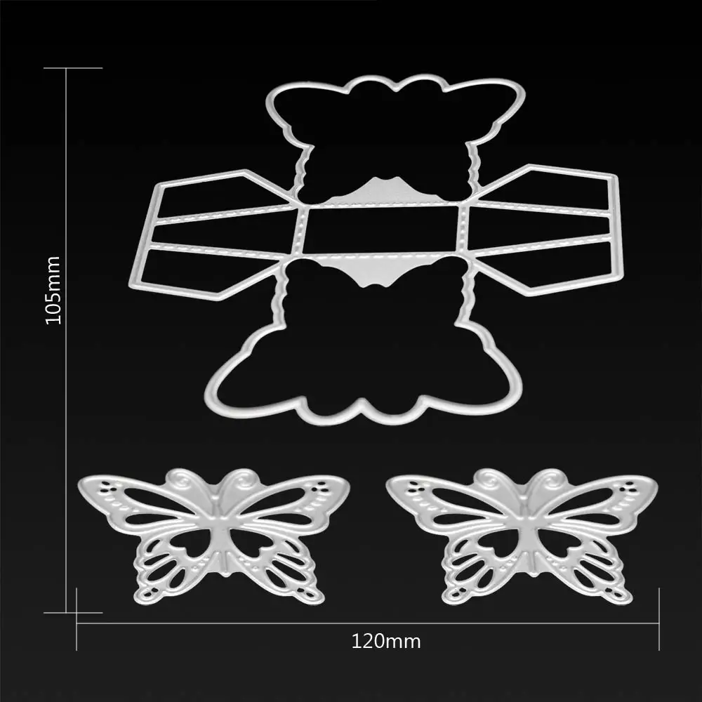 

Металлические штампы бумажные карточки для скрапбукинга ремесло бабочка подарочная коробка вырезать формы DIY тиснение высечки штампы траф...