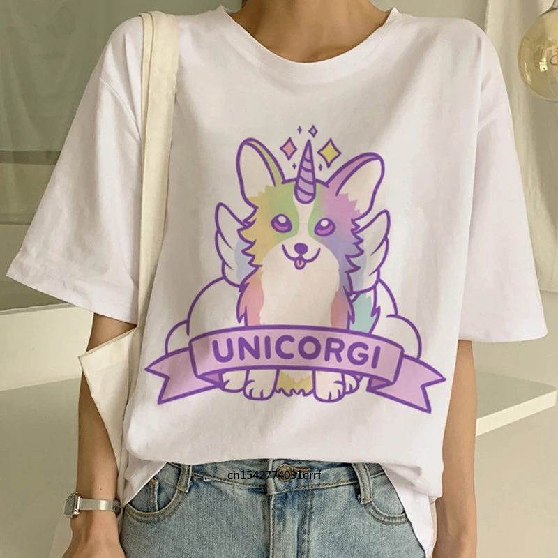 

Cute Harajuku T Shirt Women Ullzang Rainbow Unicorn T-shirt Fashion Short Sleeve Kawaii Top Tees Female