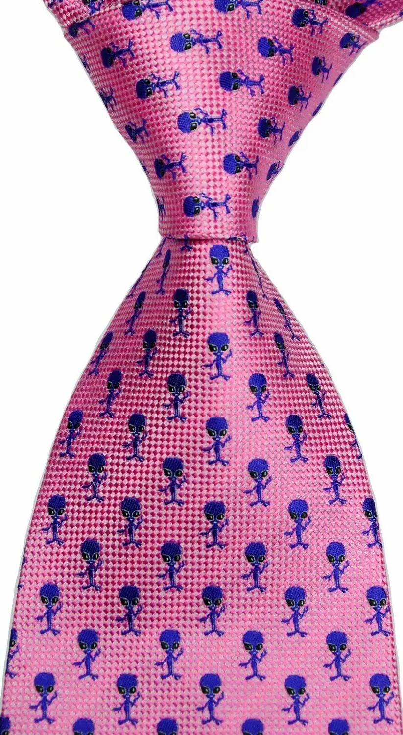 

Men's Animal Tie 100% Silk Geometric Pink Red Black Jacquard Party Wedding Woven Fashion Design Necktie