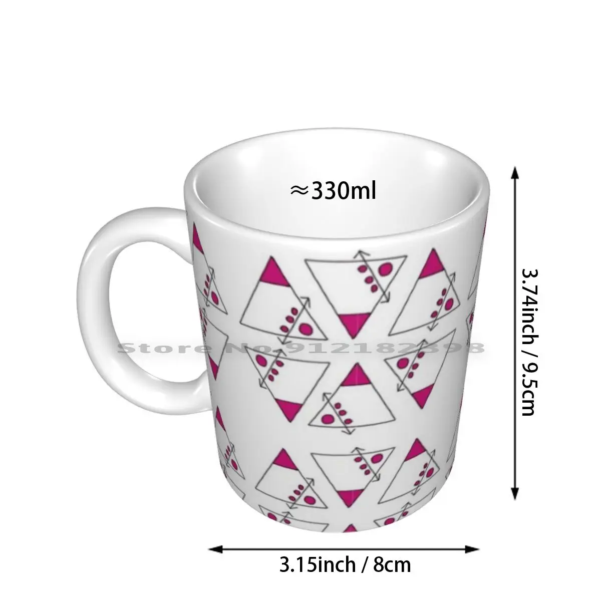 80’s Geometric Design In Magenta And Black. Ceramic Mugs Coffee Cups Milk Tea Mug 80 S Arrows Fashion | Дом и сад
