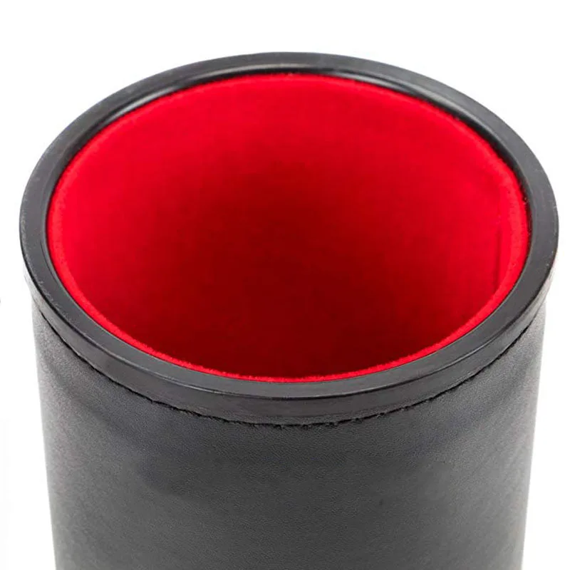 

Dice Cup Set With 5 6-Sided Dices High Quality PU Leather Stable Sturdy Comfortable Hand Feeling Dice Cup Set For Table Game